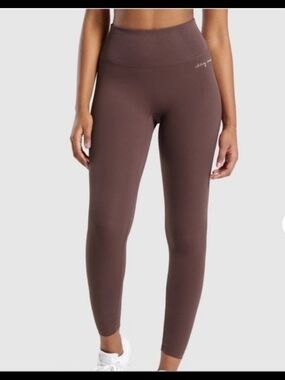 Gymshark x Whitney Simmons High-Rise Chocolate Seamless Leggings